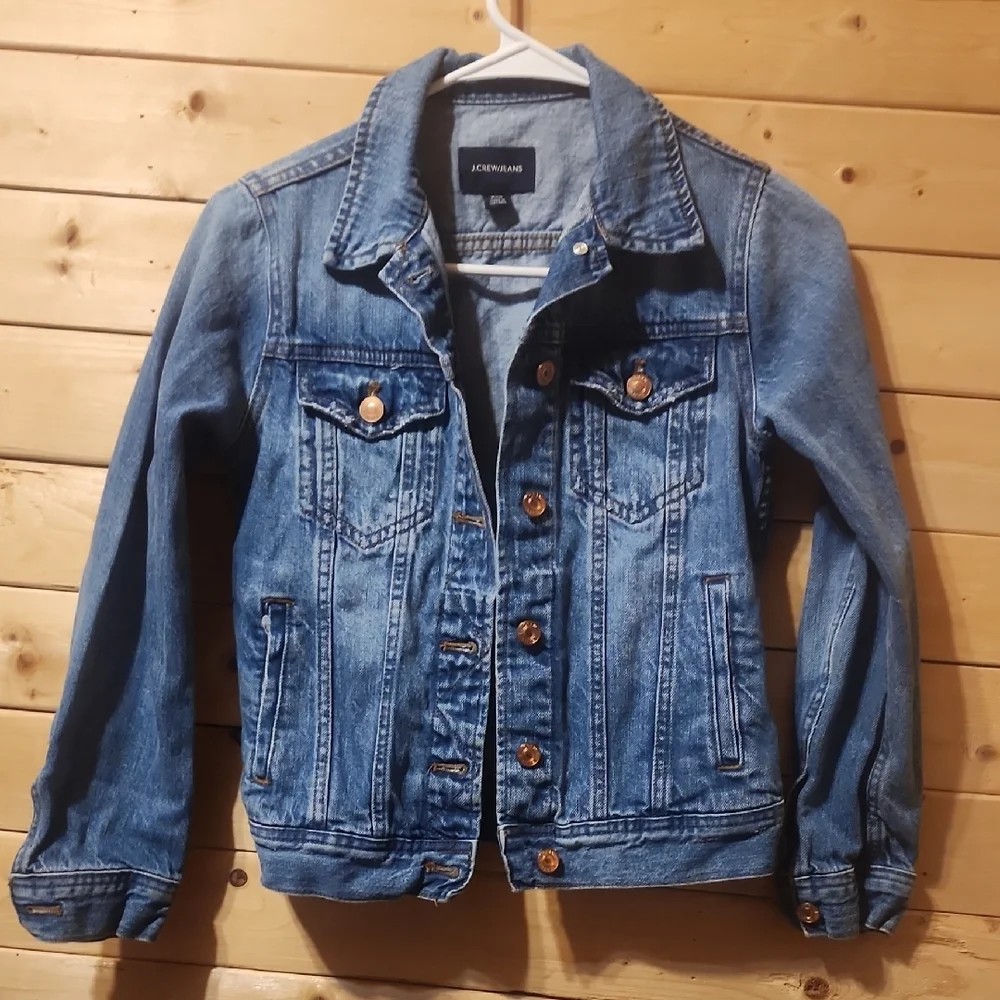 Womens J.Crew Factory Jean Jacket Classic Blue Size XXS Layering